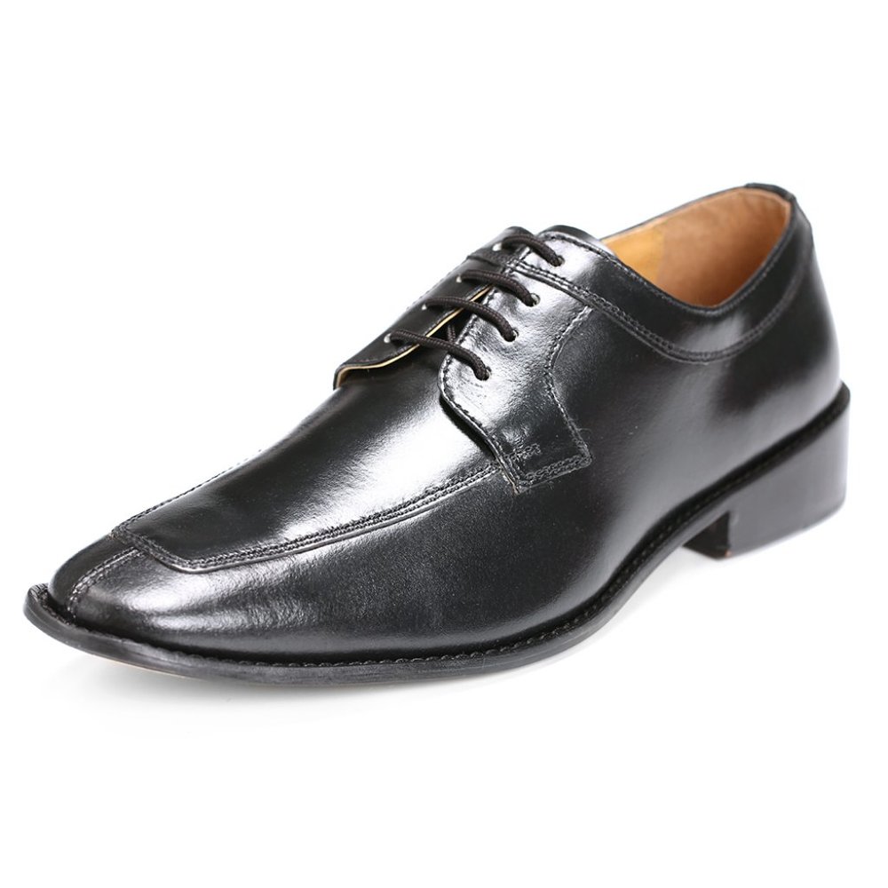 Alban Black Leather Derby Style Dress Shoes